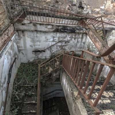 Stone and metal staircase